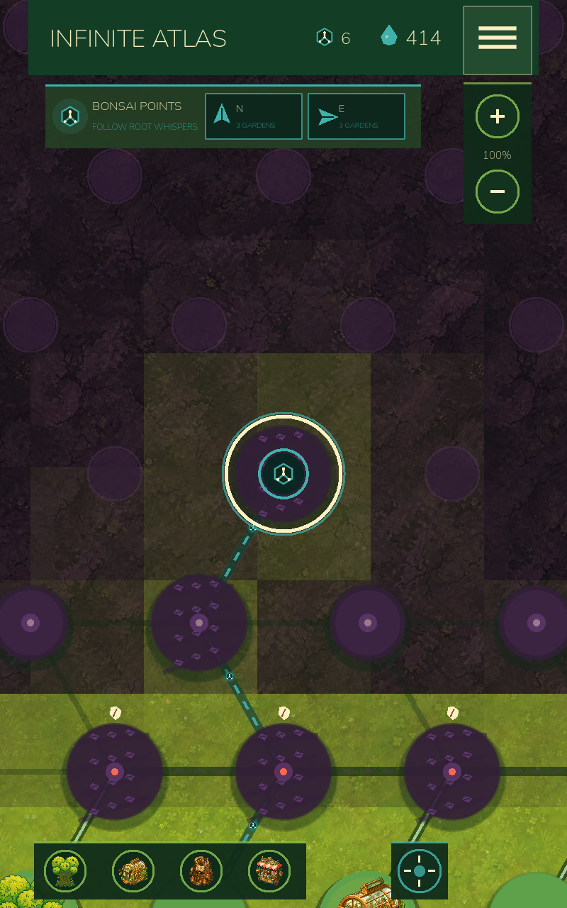 The branching Infinite Atlas map in Sprout Squad